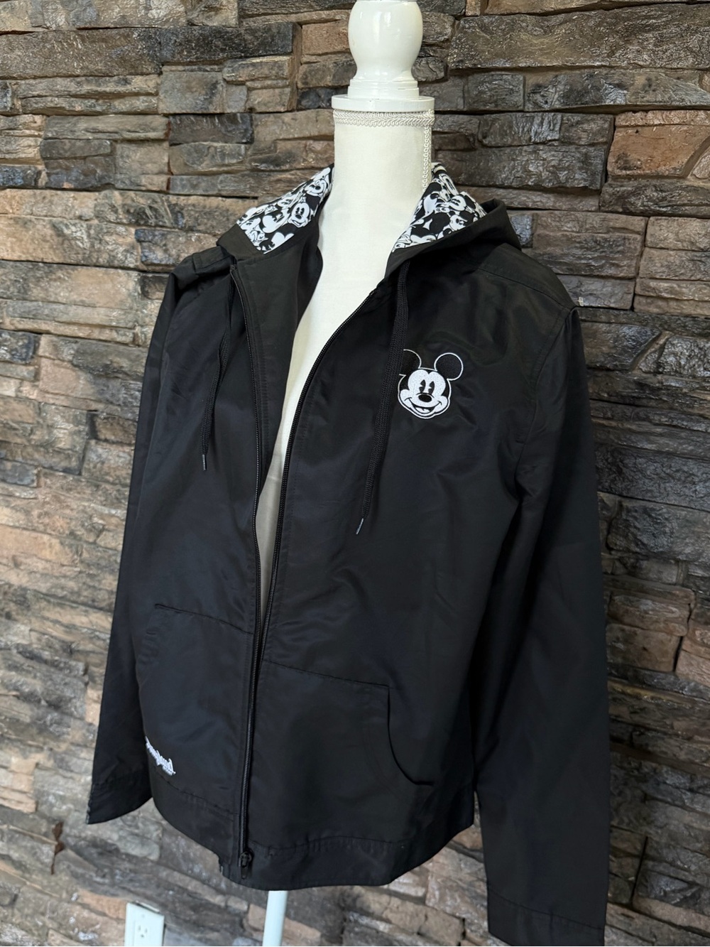 Disney Black Mickey Mouse Hooded Raincoat with Character Lining - Picture 6 of 15
